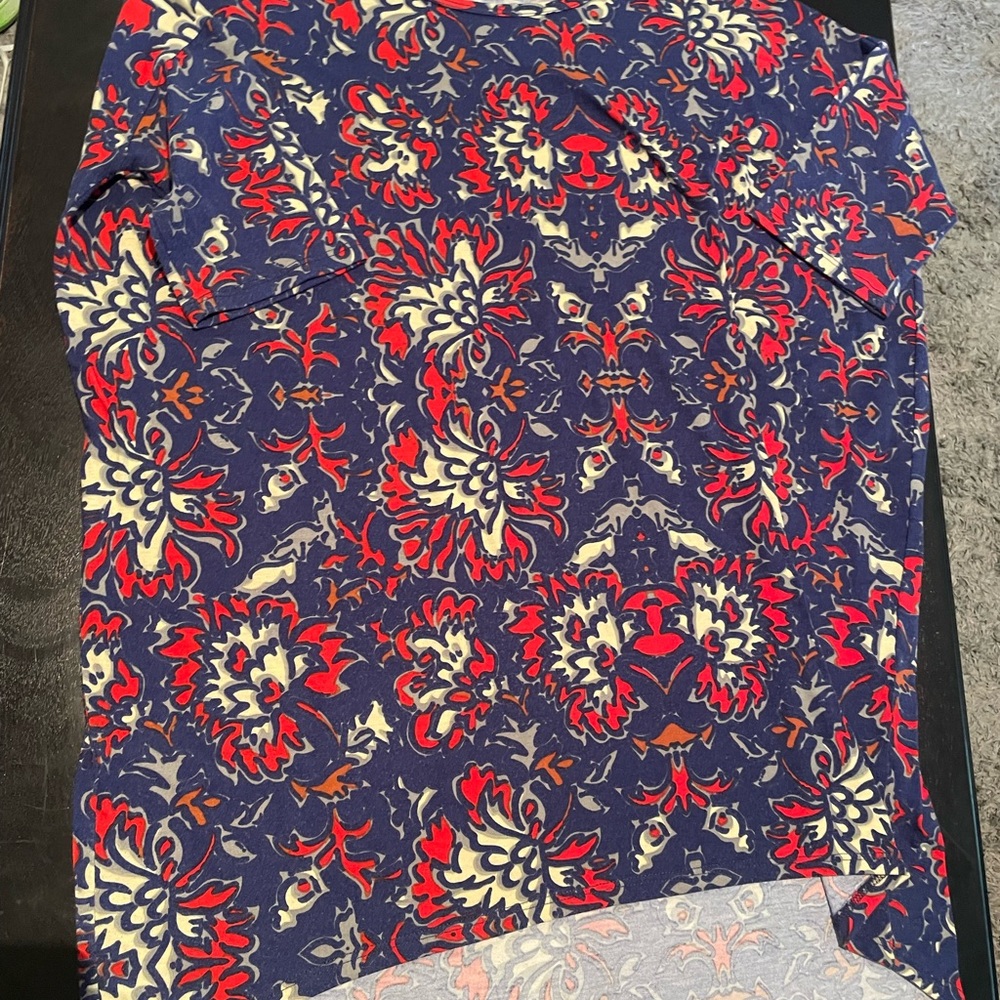 LuLaRoe Blue and Red Patterned Top